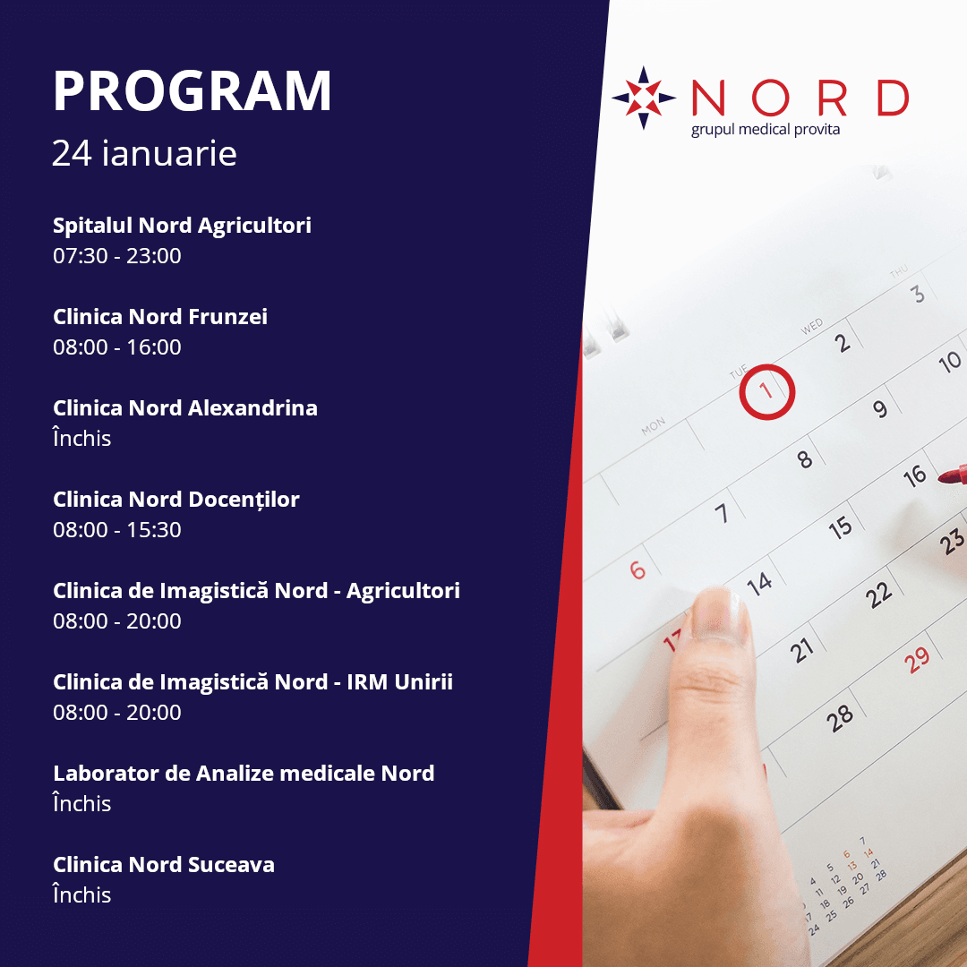 Programul Clinicilor Nord pe 24 ianuarie 2023 program