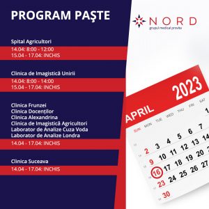 Programul Clinicilor Nord în perioada sărbătorilor Pascale 2023